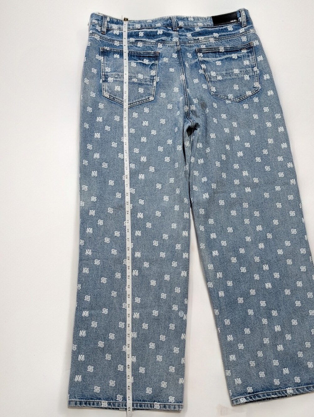 AMIRI Monogram Wide Leg Designer Jeans Size 38 NWT Made in USA - Picture 6 of 16